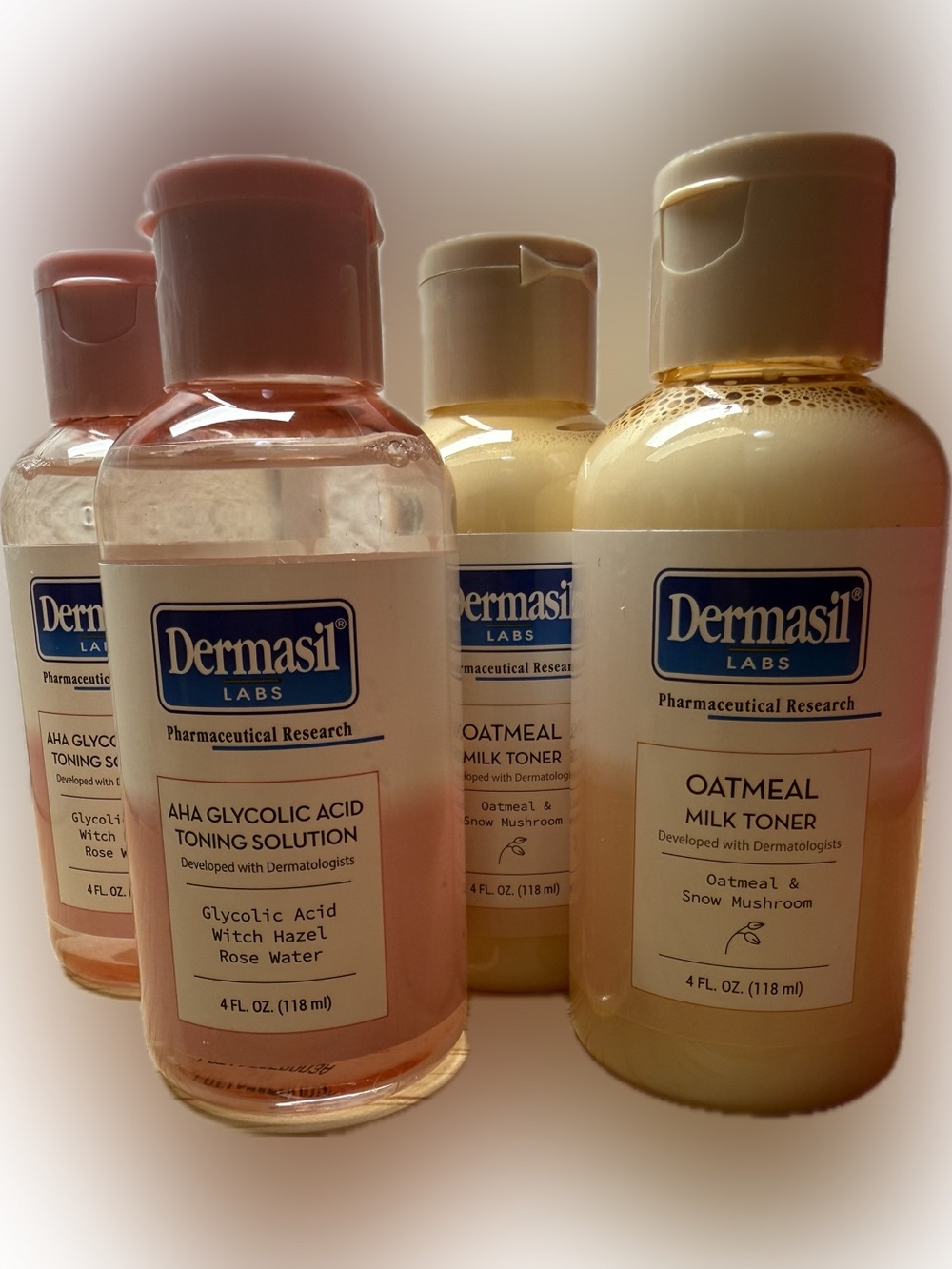 Dermasil Labs Bundle - (2) AHA Glycolic Acid | (2) Oatmeal Milk Toner